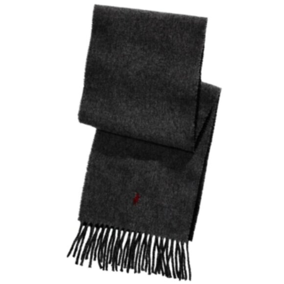 Polo Ralph Lauren Wool Classic Reversible Scarf Men's Black Heather One Size - Picture 1 of 7